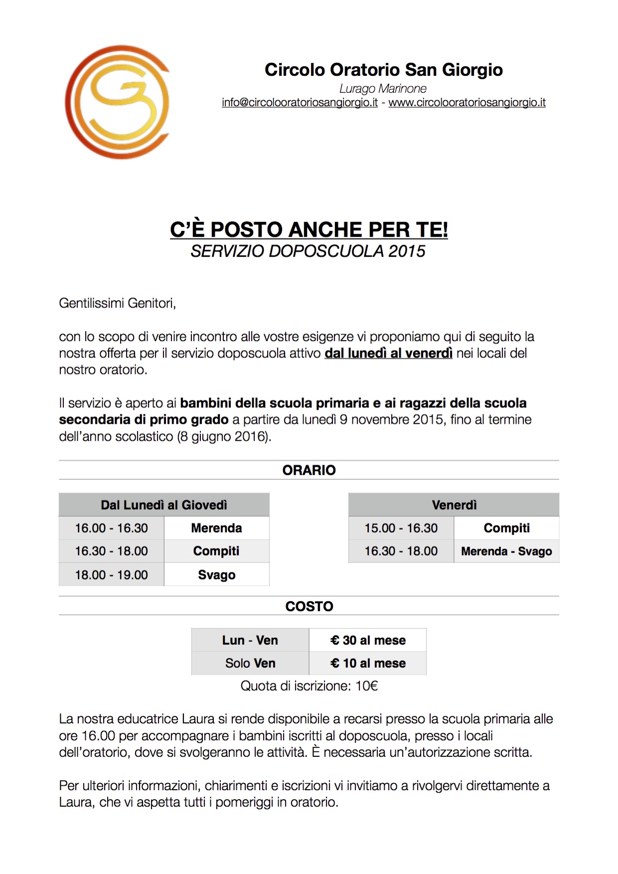 Doposcuola 2015